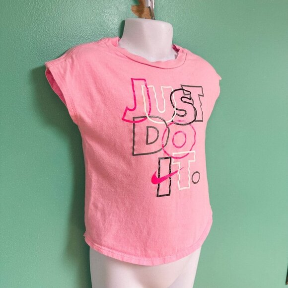 Nike Light Pink “Just Do It” Graphic Tee Toddler Girls Size 4T - Picture 3 of 7
